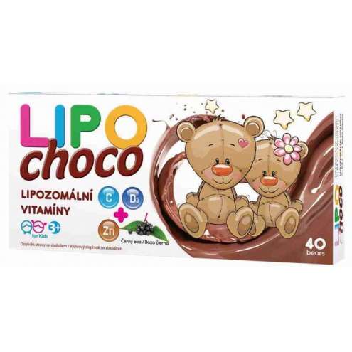 LIPOchoco lipozomální vitamíny C+D3+Zn 40 bears